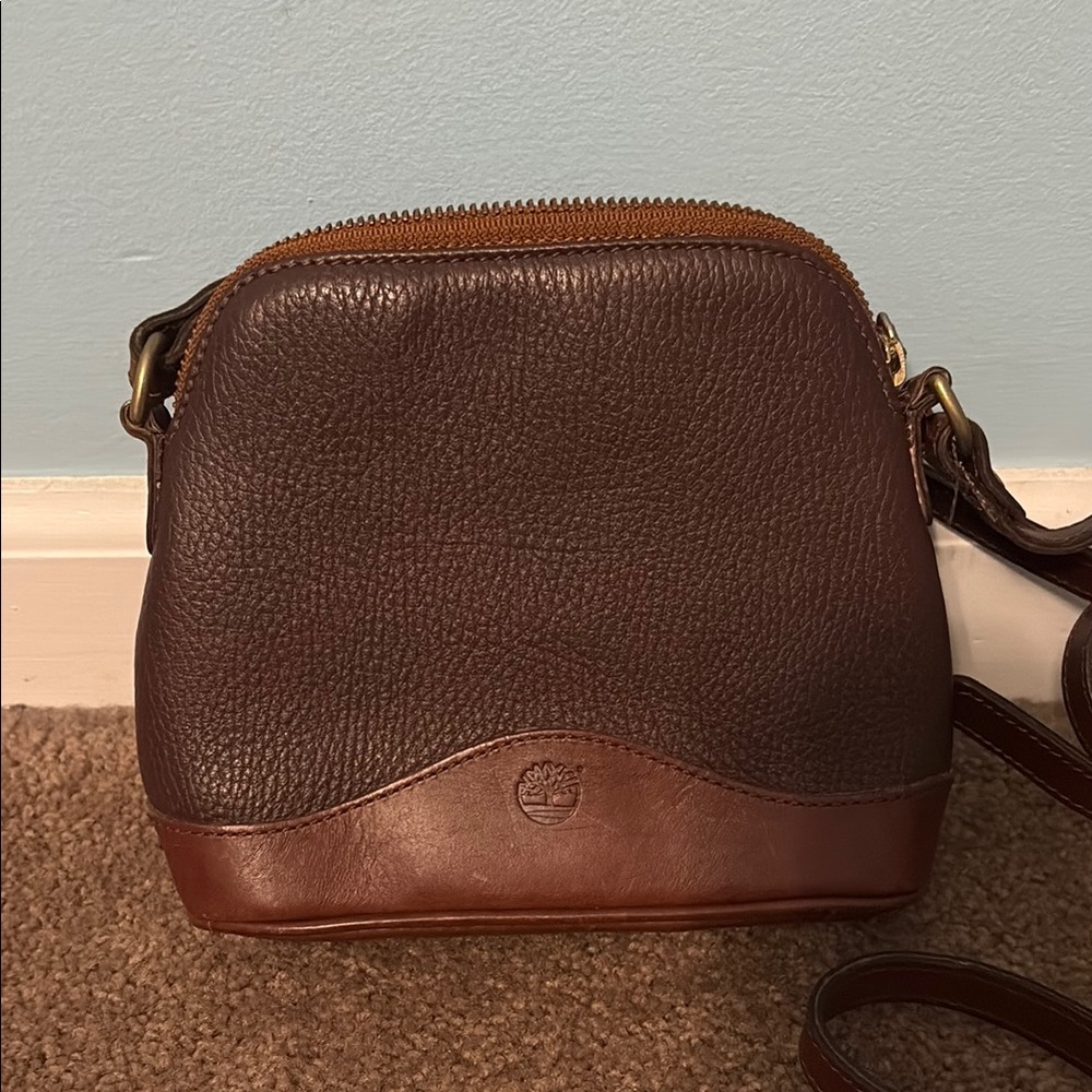 Timberland Brown Crossbody Bag with Pebbled Leather